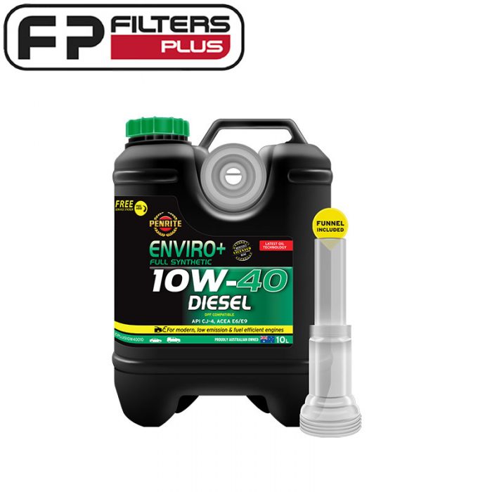 EPLUS10W40010 Penrite Enviro+ 10W40 Engine Oil Filters Plus WA 10L