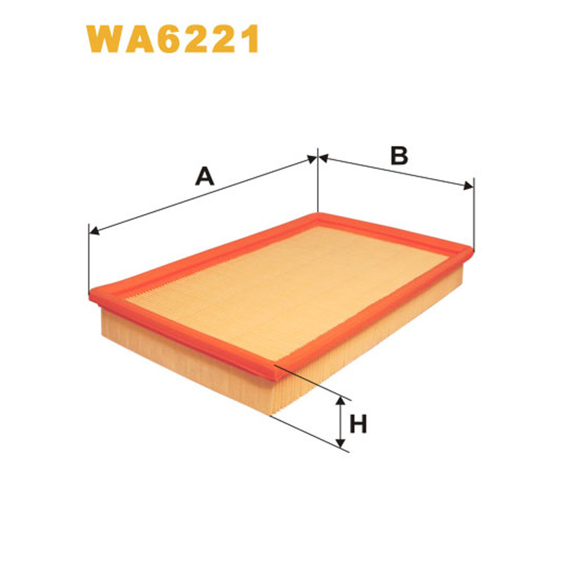 Wix Filters WA6221 Filtro Aria Per Opel Vectra, Calibra, Volvo 760, Altezza 41 Mm, Angolare